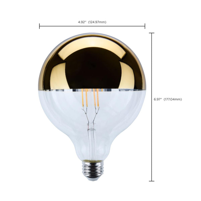 Satco S12546 8W G40 LED Gold Crown Bulb, E26 Base, 2700K