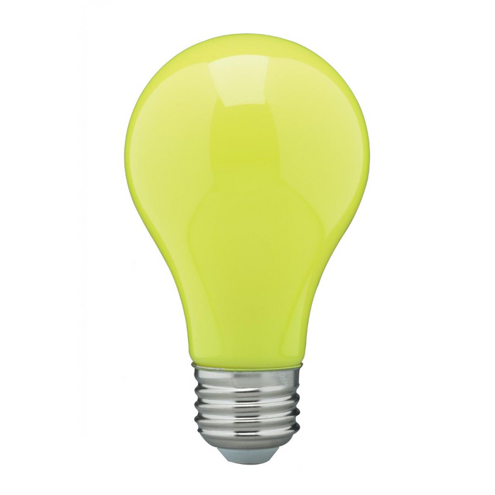 Satco S14987 8W A19 LED Color Bulb, Dimmable Yellow, 6-Pack