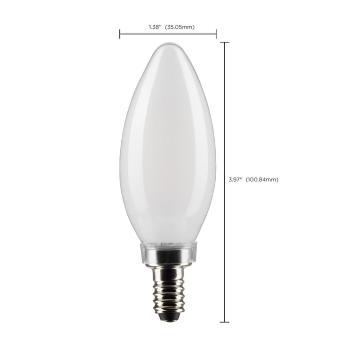 Satco S21279 5.5W B11 LED Filament Bulb, E12 Base, 3000K, Frost