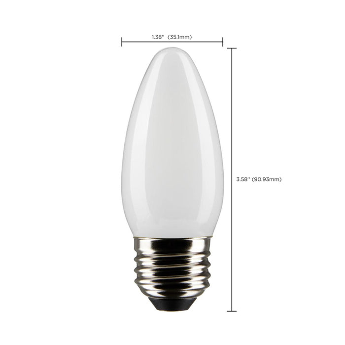 Satco S21293 5.5W B11 LED Filament Bulb, E26 Base, 4000K, Frost
