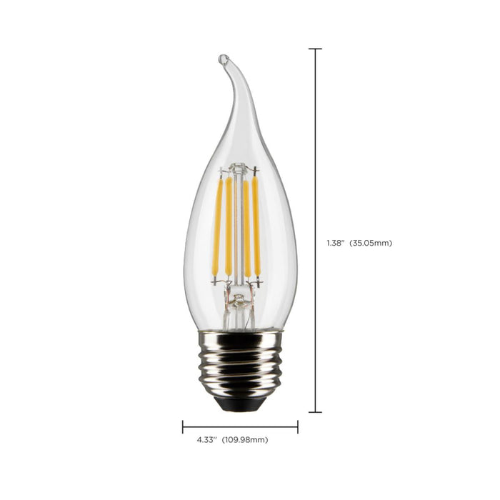 Satco S21319 5.5W CA10 LED Bulb, E26 Base, 4000K, Clear