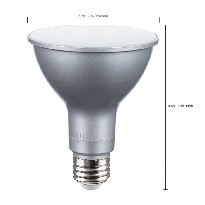 Satco S39764 15W PAR30LN LED Bulb, E26 Base, CCT Selectable, 120-277V, 12-Pack