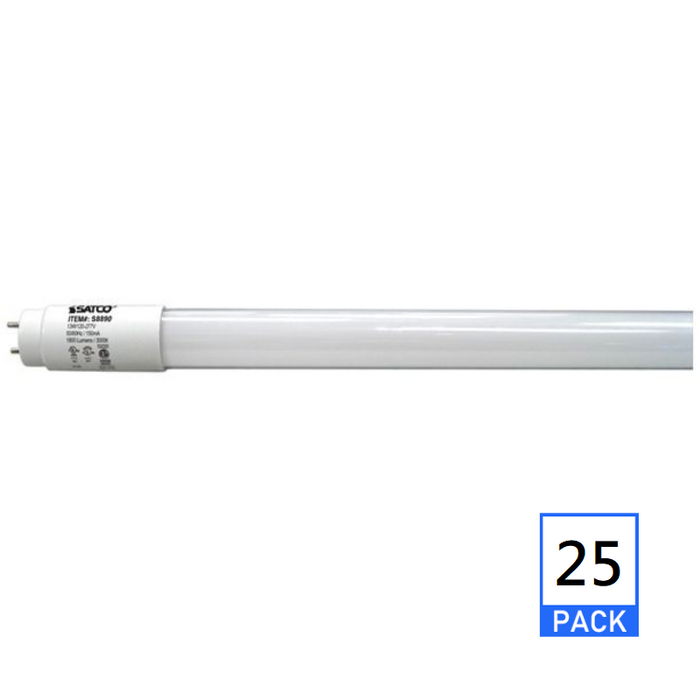 Satco S8890 13W 48'' T8 LED Linear Bulb, 3000K Dual, Type-A/B, 120-277V 25-Pack