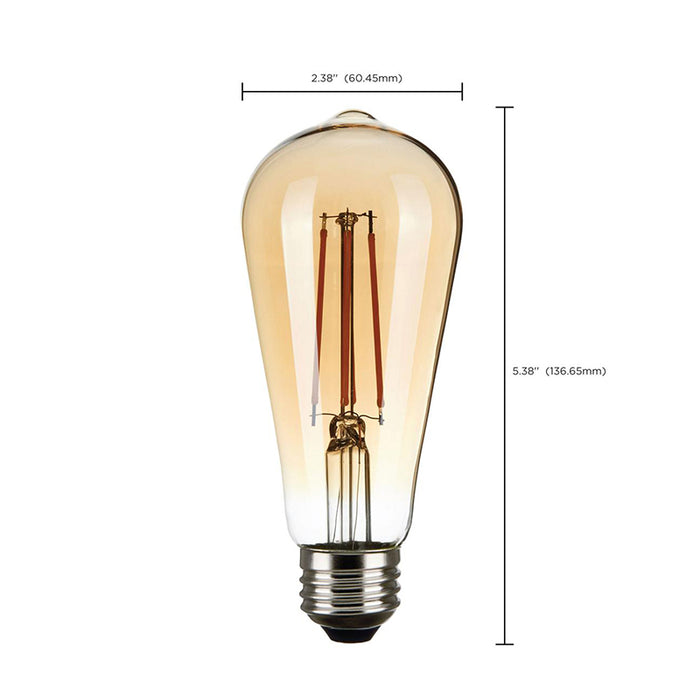 Satco S9577 2.5W LED Filament Bulb, ST19, 2000K, E26 Base, 120V