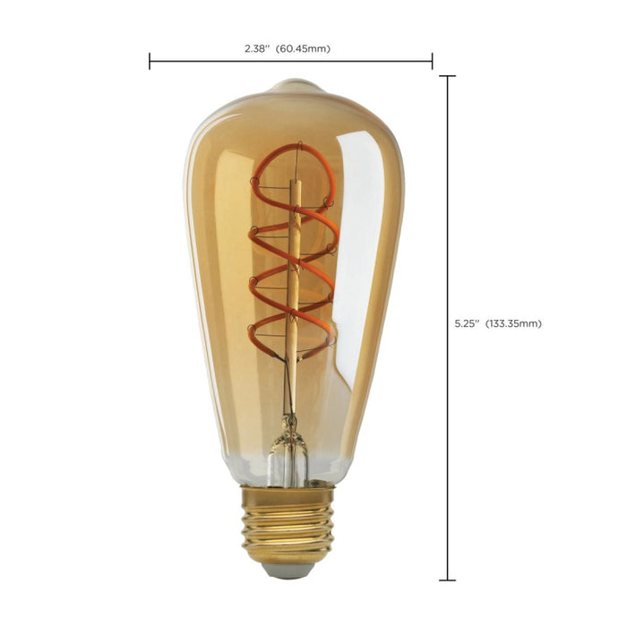 Satco S9967 4.5W ST19 LED Bulb, E26 Base, 2000K