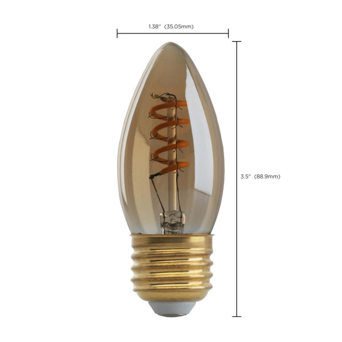 Satco S9970 2.3W B10 LED Spiral Bulb, E26 Base, 2000K
