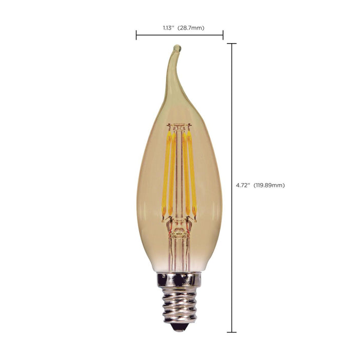 Satco S9987 3.5W CA11 LED Bulb, E12 Base, 2000K