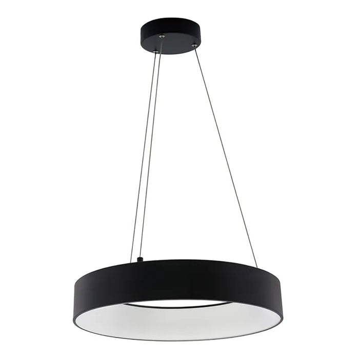 Westgate SCRH Series LED Hollow Circle Pendant with Uplight, 5CCT Selectable, 120-277V - 18" , Black