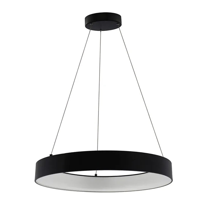 Westgate SCRH Series LED Hollow Circle Pendant with Uplight, 5CCT Selectable, 120-277V - 24" , Black