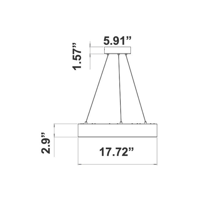 Westgate SCRH Series LED Hollow Circle Pendant with Uplight, 5CCT Selectable, 120-277V - 18"