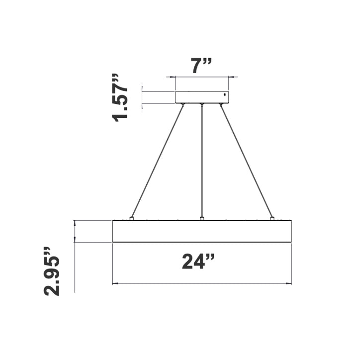 Westgate SCRH Series LED Hollow Circle Pendant with Uplight, 5CCT Selectable, 120-277V - 24"