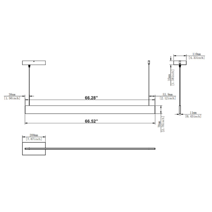 Westgate SCSSL-UD-AP Series LED Slim Architectural Up & Down Linear Light /w Aperture Optics Lens, 5CCT Selectable, 120-277V