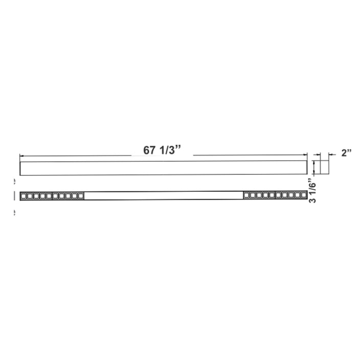 Westgate SCXA2 6-ft, 2" 40W/50W/60W LED Architectural Optic & Combined-Distribution Linear with Cover, CCT Selectable