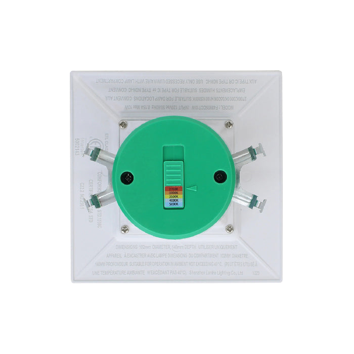 Westgate SDL4-BF 4" LED Square Recessed Downlight with Baffle Trim, CCT