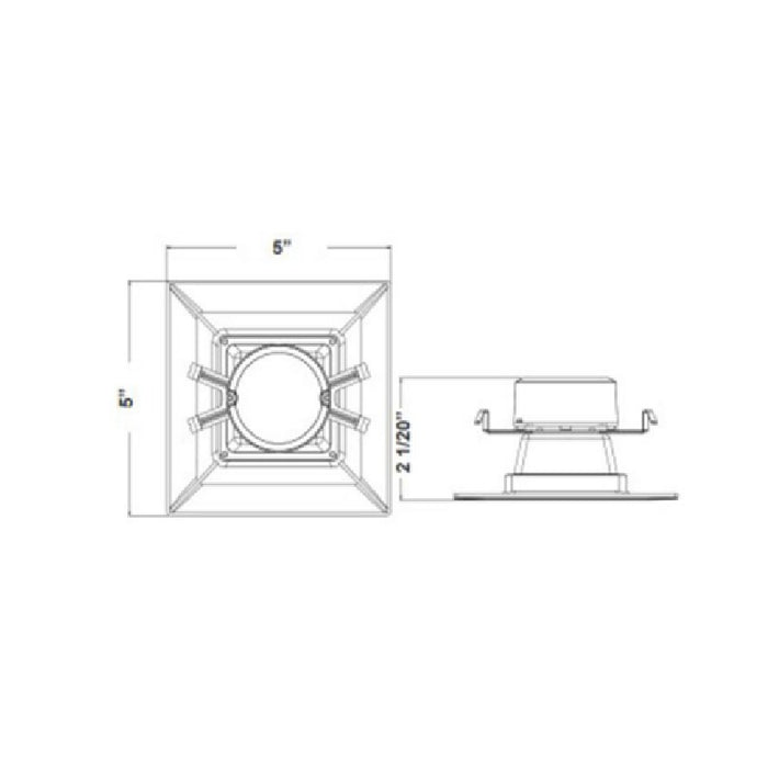 Westgate SDL4-BF 4" LED Square Recessed Downlight with Baffle Trim, 4100K