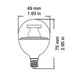 90+ Lighting SE-350.034 5W G16.5 LED Bulb, 260° Beam Spread, 3000K, Clear, E12 Base