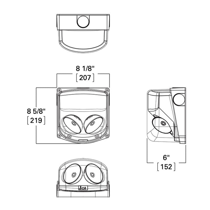 Sure-Lites SELD Series LED Emergency Light,Die Cast housing, 60 Ft, Wet Location, Self-Diagnostic.