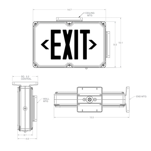 Dual-Lite SEWL Series NEMA 4X LED Exit Sign, Single Face