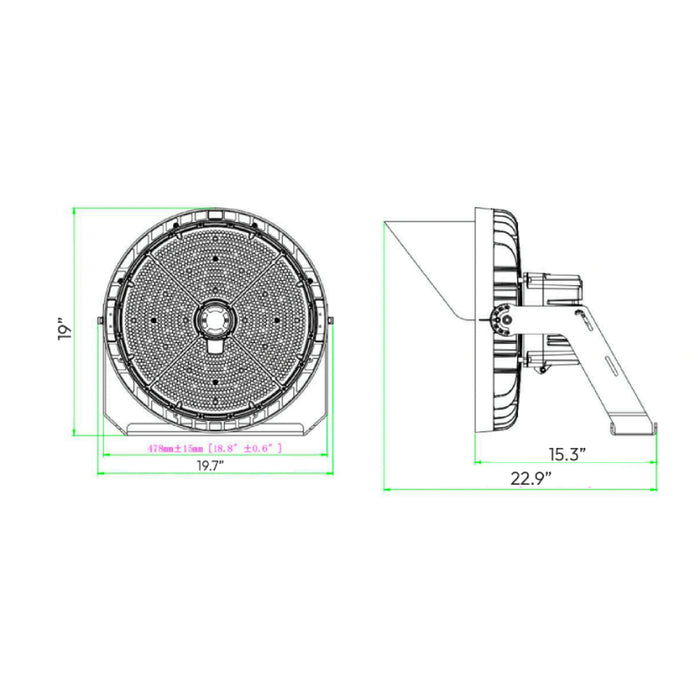 Westgate SFX-G12AD 500W/600W/750W LED G12 Adjustable Distribution Angle Stadium Light, 5000K, 480V