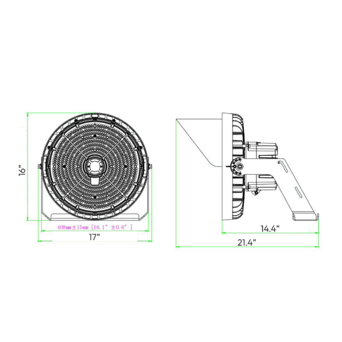 Westgate SFX-G12AD 300W/400W/500W LED G12 Adjustable Distribution Angle Stadium Light, 5000K, 100-277V