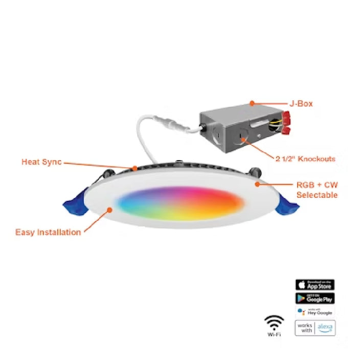 Envision LED 4" 9W SlimLine LED Slim Panel Downlights, RGBW