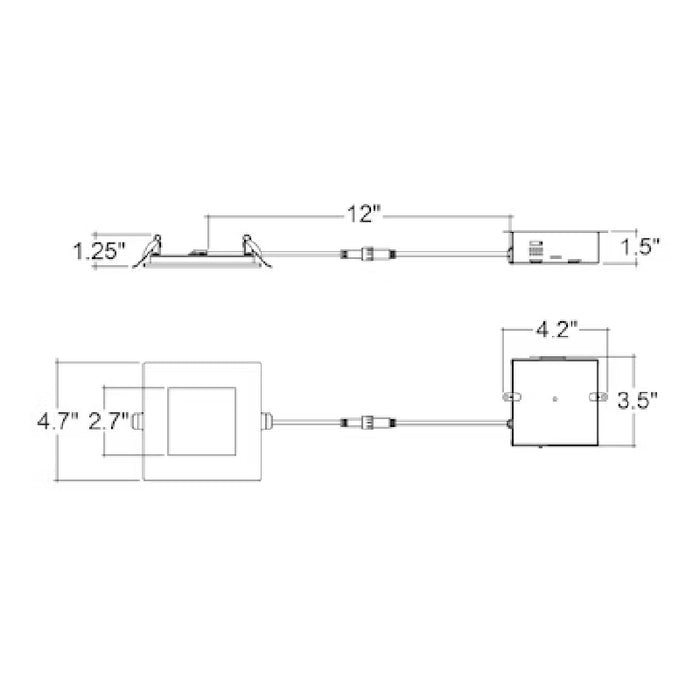 Envision LED 4" 12W External J-Box Square Downlight Slim-Line Fire Rated, 5CCT Selectable