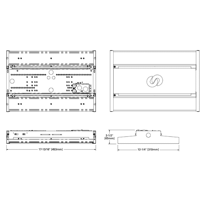 Metalux SPHB-1224SE-M-UNV-L84050-CD-SP1-U 18" Linear High Bay, 12000/18000/24000lm & CCT Selectable, 0-10 Dimming, 120-277V