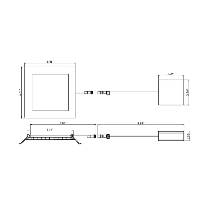 Westgate SSL6 6" LED Square Ultra Slim Recessed Light, 3000K