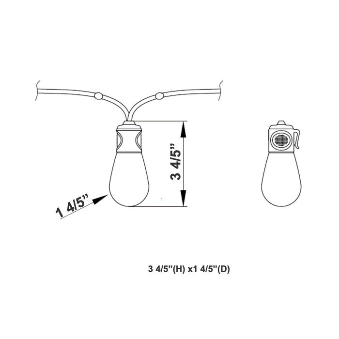 Westgate STG-5315 53-ft 15 Lamps Lantern Outdoor RGB-IC Bluetooth App Controlled String Light