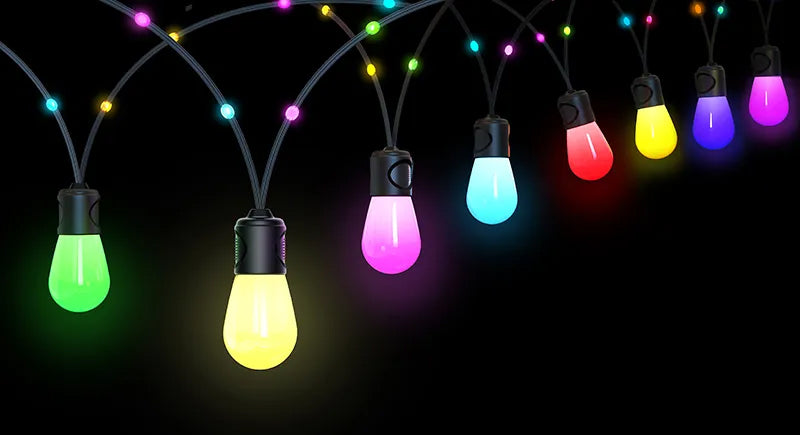 Westgate STG-5315 53-ft 15 Lamps Lantern Outdoor RGB-IC Bluetooth App Controlled String Light