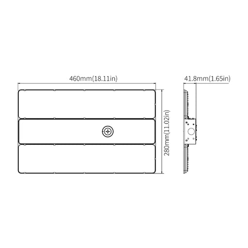 Rayon T1070LEDB-WS205 82W/123W/164W/205W LED High Bay, 2CCT Selectable, 480V, Surface Mount