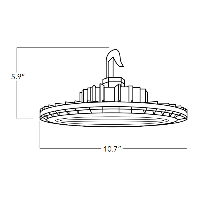 Rayon T1085LEDB-WS150 60W/90W/120W/150W LED High Bay, 2CCT Selectable, 120-277V