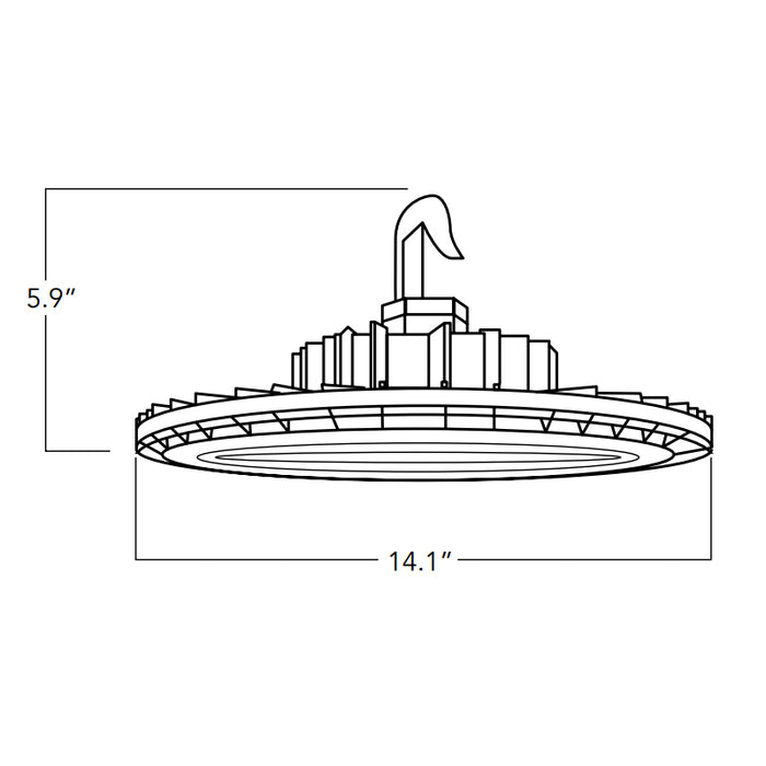 Rayon T1085LEDB-WS210 84W/126W/168W/210W LED High Bay, 2CCT Selectable, 120-277V