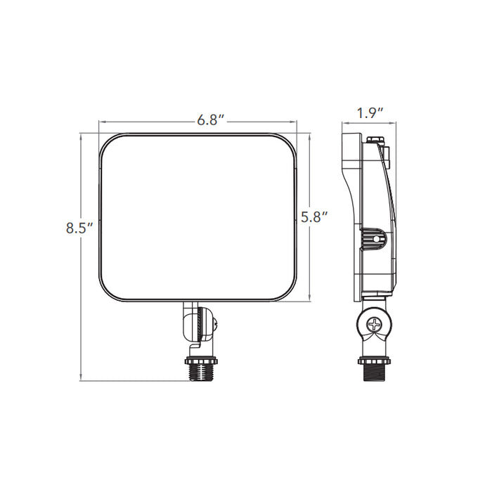 Rayon T431LEDB-WS27 10W/16W/21W/27W Small LED Flood Light, 3CCT Selectable, 120-277V, Knuckle Mount, Bronze Finish