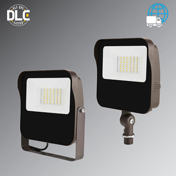 Rayon T431LEDB-WS27 10W/16W/21W/27W Small LED Flood Light with Photocell, 3CCT Selectable, 120-277V, Trunion Mount, Bronze Finish