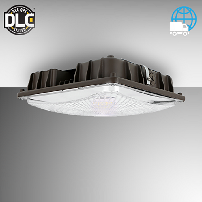 Rayon T730LEDB Series Square Slim 60W LED Canopy Light, 120-277V, Surface Mount, Bronze Finish