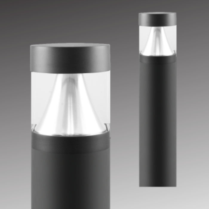 Rayon T860LEDB 14W/19W/24W LED Round Flat Top Cone Bollard, 3CCT Selectable, Up to 3360 Lumens, 120-277V