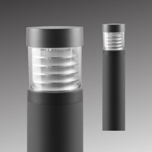 Rayon T861LEDB 14W/19W/24W LED Round Flat Top Bollard w/ Louvers, 3CCT Selectable, Up to 1800 Lumens, 120-277V