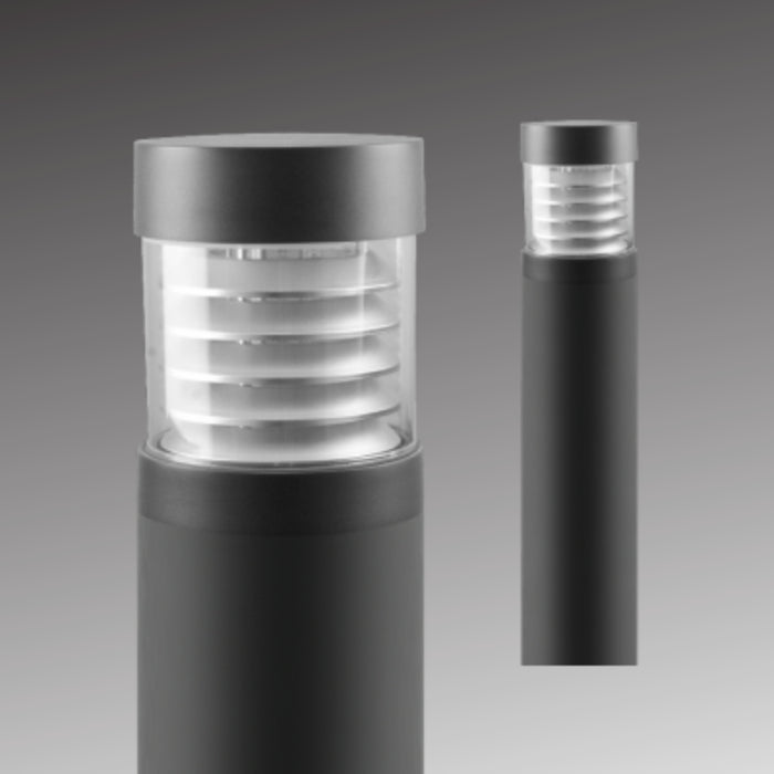 Rayon T861LEDB 14W/19W/24W LED Round Flat Top Bollard w/ Louvers, 3CCT Selectable, Up to 1800 Lumens, 120-277V