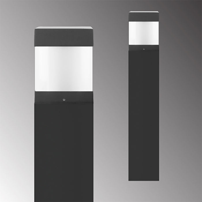 Rayon T864LEDB 14W/19W/24W LED Square Flat Top Cone Bollard, 3CCT Selectable, Up to 3100 Lumens, 120-277V, Bronze Finish