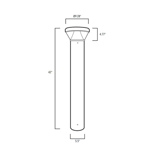 Rayon T865LEDB 10W/16W/21W/26W LED Clear Round Flat Top Cone Bollard, 3CCT Selectable, Up to 3000 Lumens, 120-277V, Bronze Finish