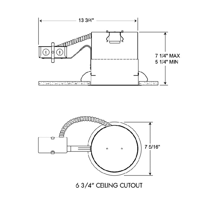Juno TC2R 6" Incandescent Remodel Non-IC Housing