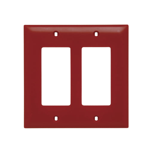 Legrand TP262 Two Gang Decorator Openings Wall Plate - Red
