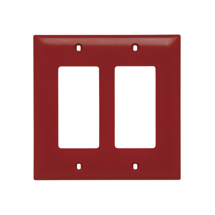 Legrand TP262 Two Gang Decorator Openings Wall Plate - Red