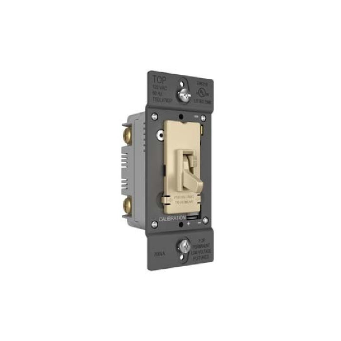 Wattstopper TSDLV703P TradeMaster Toggle Slide Dimmer Low Voltage Single Pole/3-Way, 700VA - Ivory