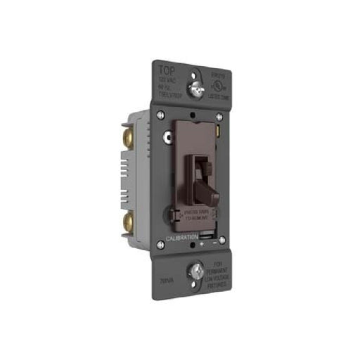 Wattstopper TSDLV703P TradeMaster Toggle Slide Dimmer Low Voltage Single Pole/3-Way, 700VA - Brown