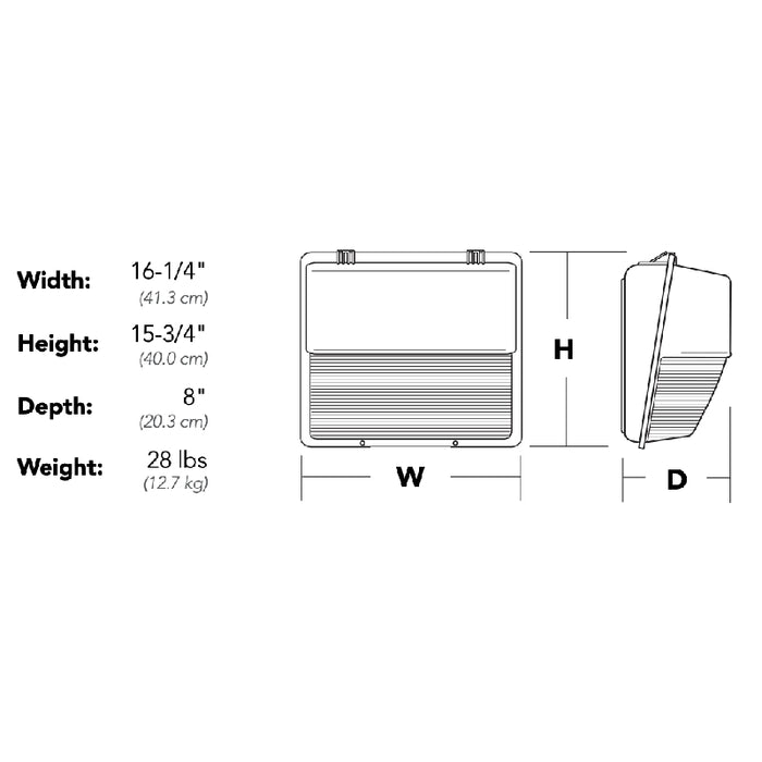 Lithonia TWH LED 72W LED Outdoor Wall Pack w/ Photocell, 120V, 5000K