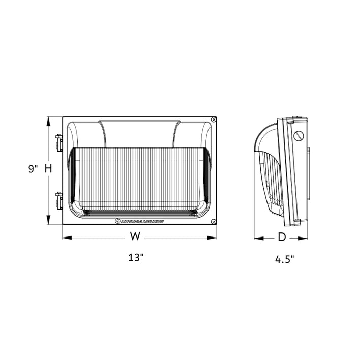 Lithonia TWX2 LED ALO 54W LED Wall Pack, 5000K, Adjustable Lumens, Up to 6950 Lumens, 120-277V