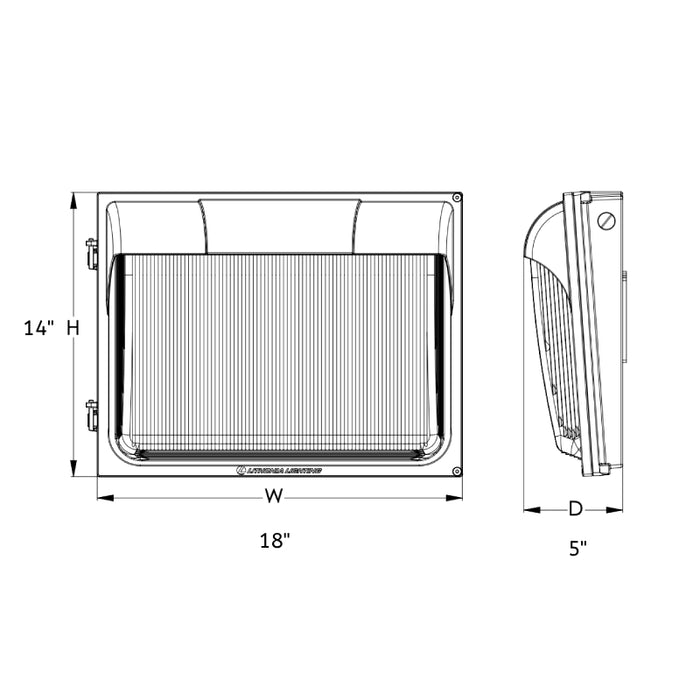 Lithonia TWX3 ALO 108W LED Wall Pack, Adjustable Lumen, Up to 13850 Lumens, 5000K, 120-277V