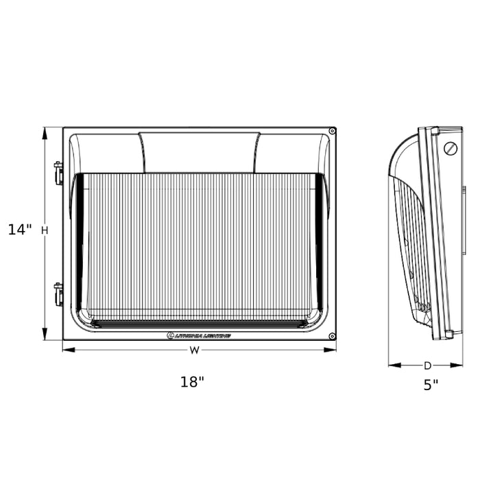Lithonia TWX3 ALO 108W LED Wall Pack, Adjustable Lumens, Up to 13850 Lumems, 4000K, 120-277V
